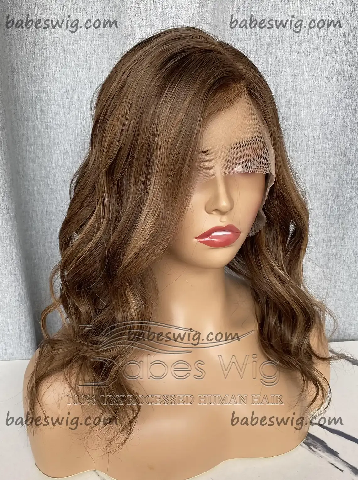 Silk Base Lace Front Wig 100% Human Hair Balayage Wavy Silk Top Human Hair Lace  Wigs for White Women-BabesWIG