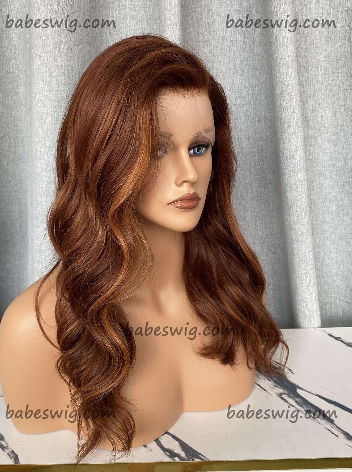 Ginger and Blonde Balayage Color Glueless Human Hair Lace Frontal Wigs