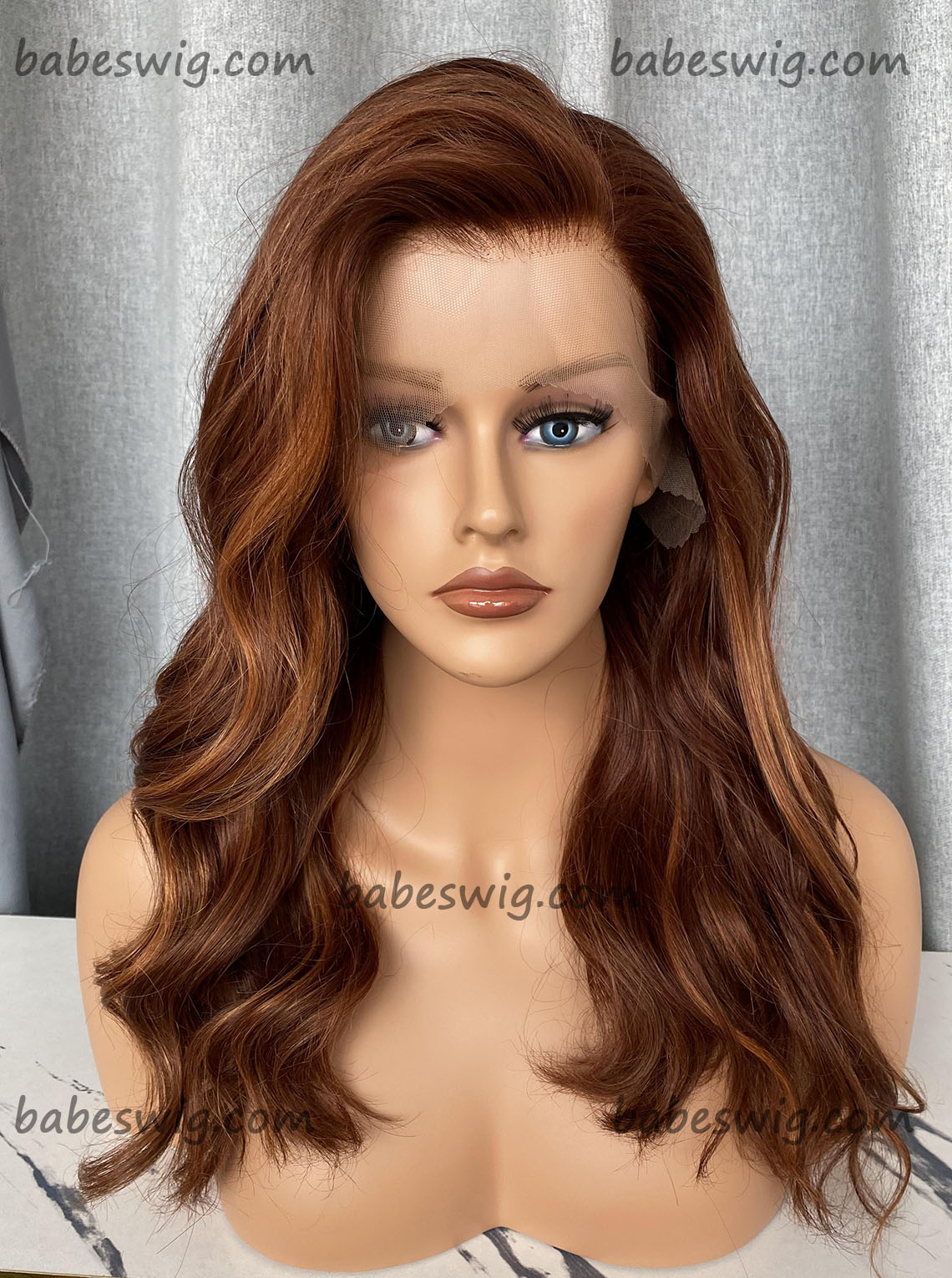 Ginger and Blonde Balayage Color Glueless Human Hair Lace Frontal Wigs