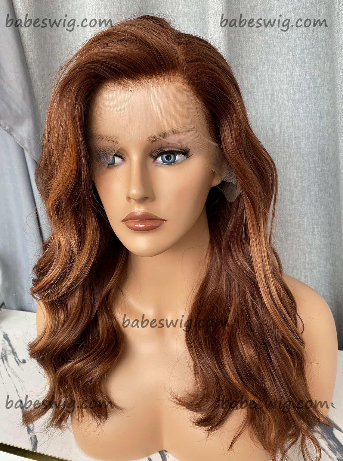 Ginger and Blonde Balayage Color Glueless Human Hair Lace Frontal Wigs