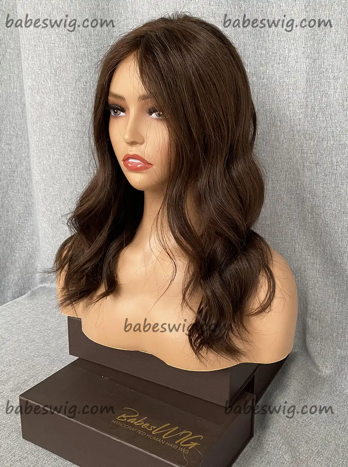Best Brunette Brown Real Human Hair Lace Front Wigs With Silk Top-BabesWIG