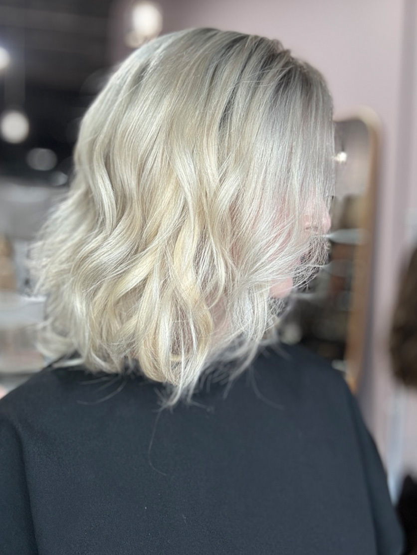 Custom human hair lace front topper with ombre blonde color