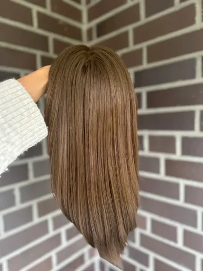 Straight Light brown Human Hair Topper Best Virgin Hair 9*9 cap Silk Base Toppers for Women