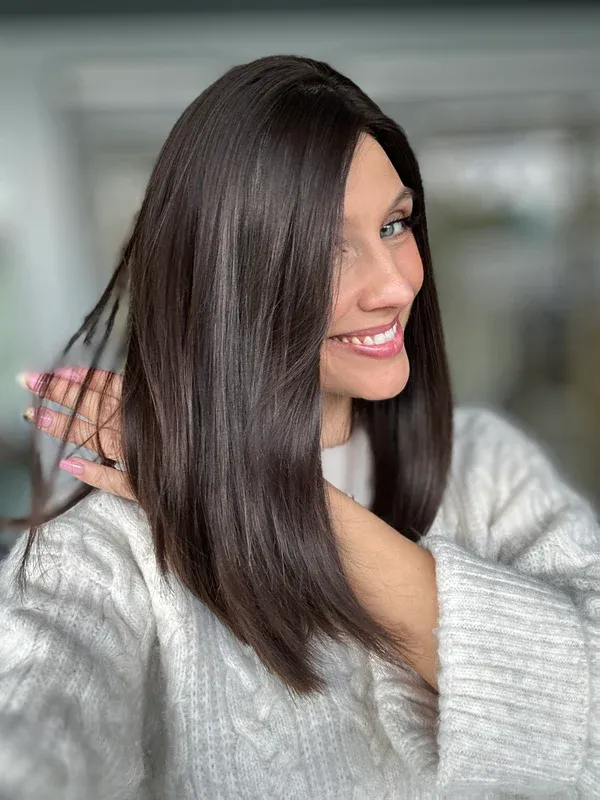 Darkest Brown Straight hair 9*9 Silk Top Human Hair Topper Best Virgin Hair Silk Base Toppers -BabesWIG