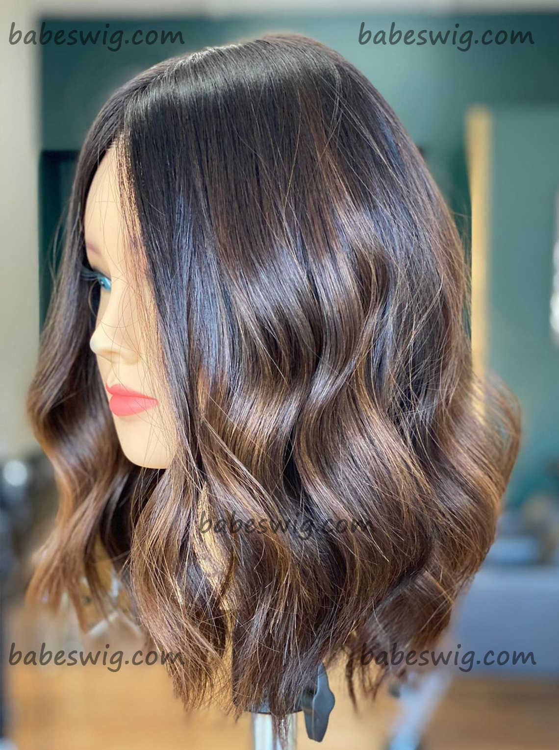 Caramel Brown / Blonde Balayage Human Hair Lace Front / Silk Top Wig-BabesWIG