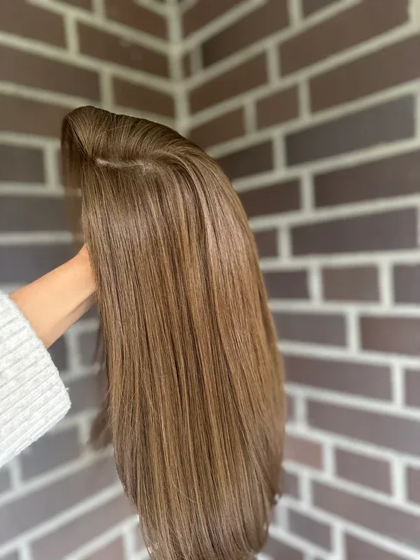 Straight Light brown Human Hair Topper Best Virgin Hair 9*9 cap Silk Base Toppers for Women