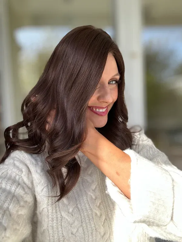 Best Remy Human Hair Silk Base Toppers Medium Warm Brown Wavy HairPiece  9*9 Cap Silk Top Human Hair Topper -BabesWIG