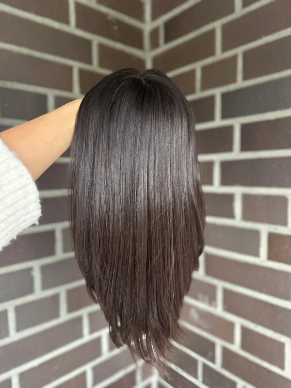 Darkest Brown Straight hair 9*9 Silk Top Human Hair Topper Best Virgin Hair Silk Base Toppers -BabesWIG