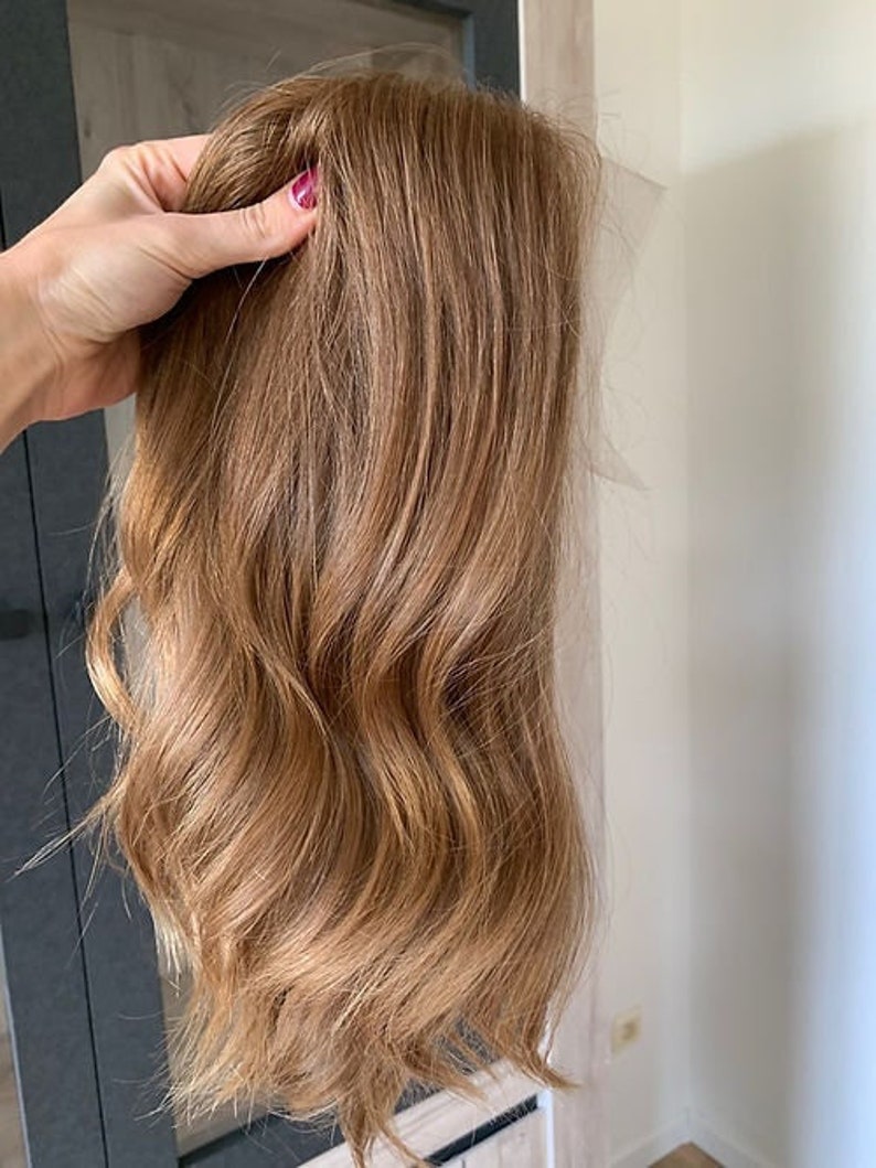 Best Real Remy Human Hair Lace Front Wig  Dark Blonde Color Wig for White Women Wavy Hair Lace Top Wigs with Baby Hair Free Shipping-BabesWIG