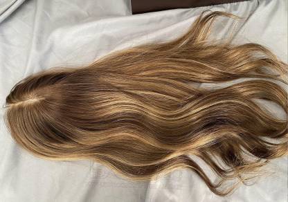 Human Hair Toppers For Women- brunette brown with blonde highlights5x6"