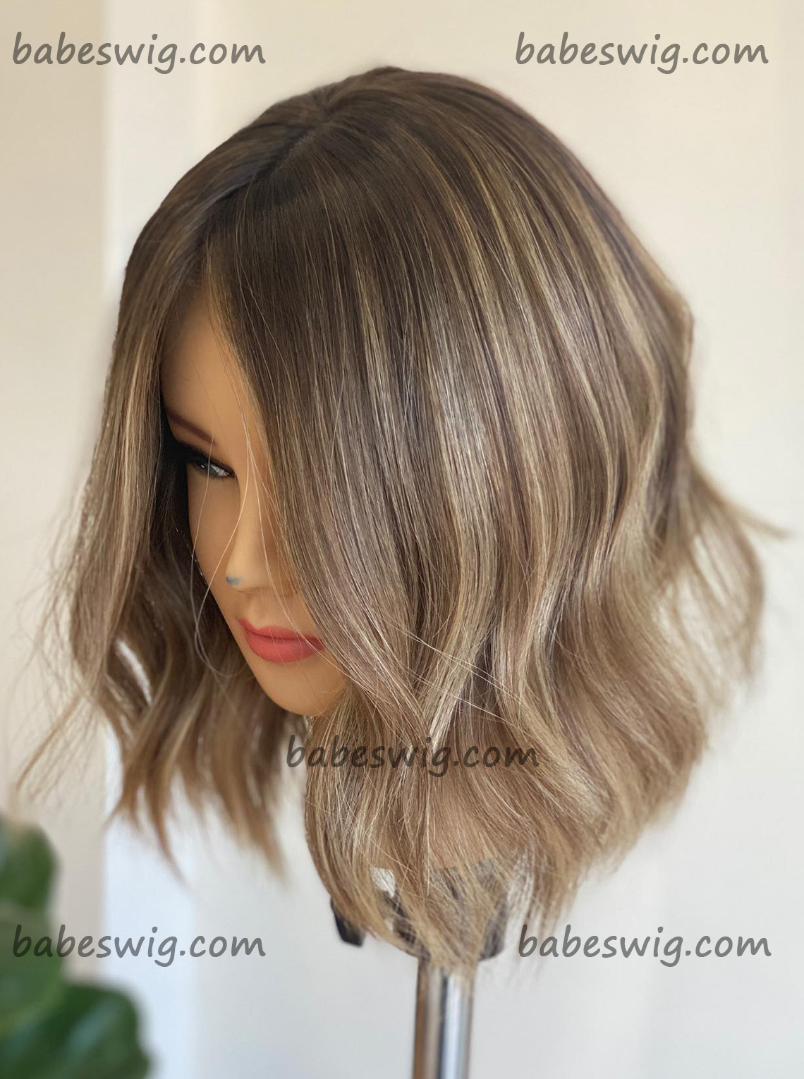 Balayage Short Blonde BOB Wigs Glueless Human Hair Wigs For White Women-BabesWIG