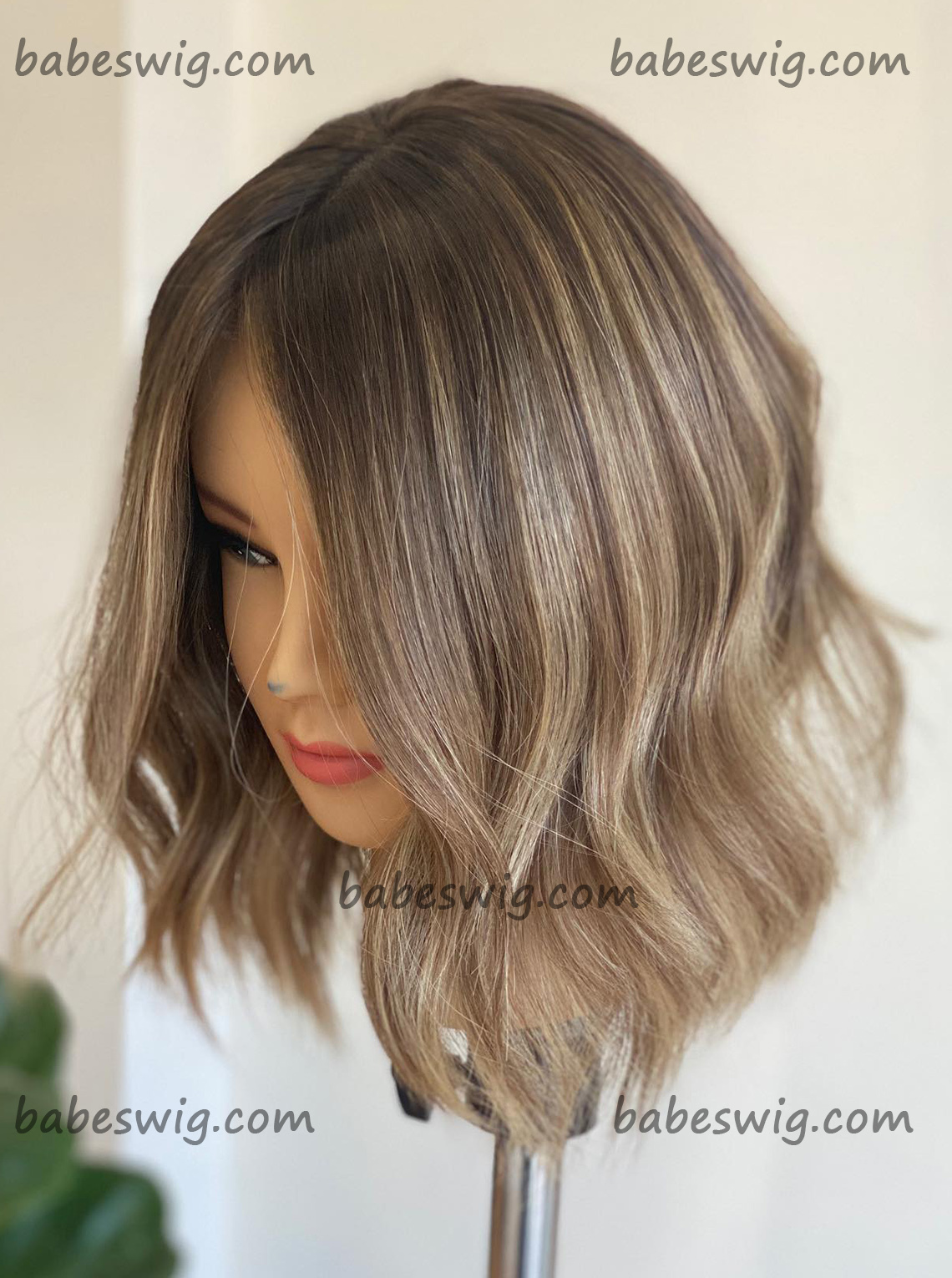 Balayage Short Blonde BOB Wigs Glueless Human Hair Wigs For White Women-BabesWIG