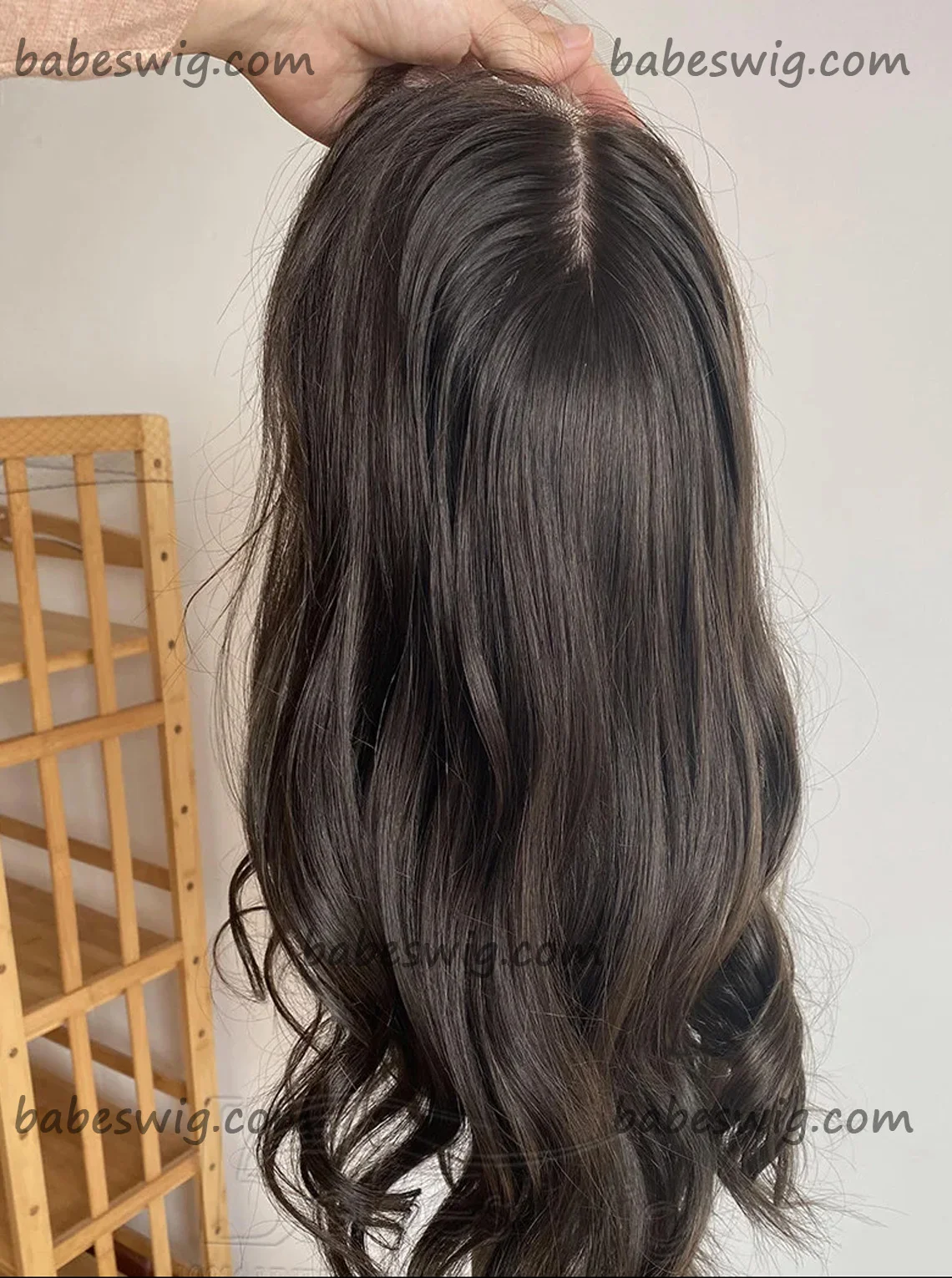 Darkest Brown Glueless Lace Top & SIlk Top Human Hair Wigs-BabesWIG