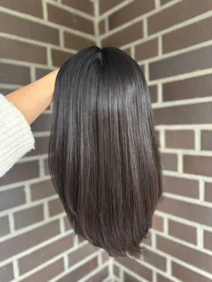 Natural Black Straight 9*9 Cap HUman Hair Silk Top Topper Hairpieces-BabesWIG