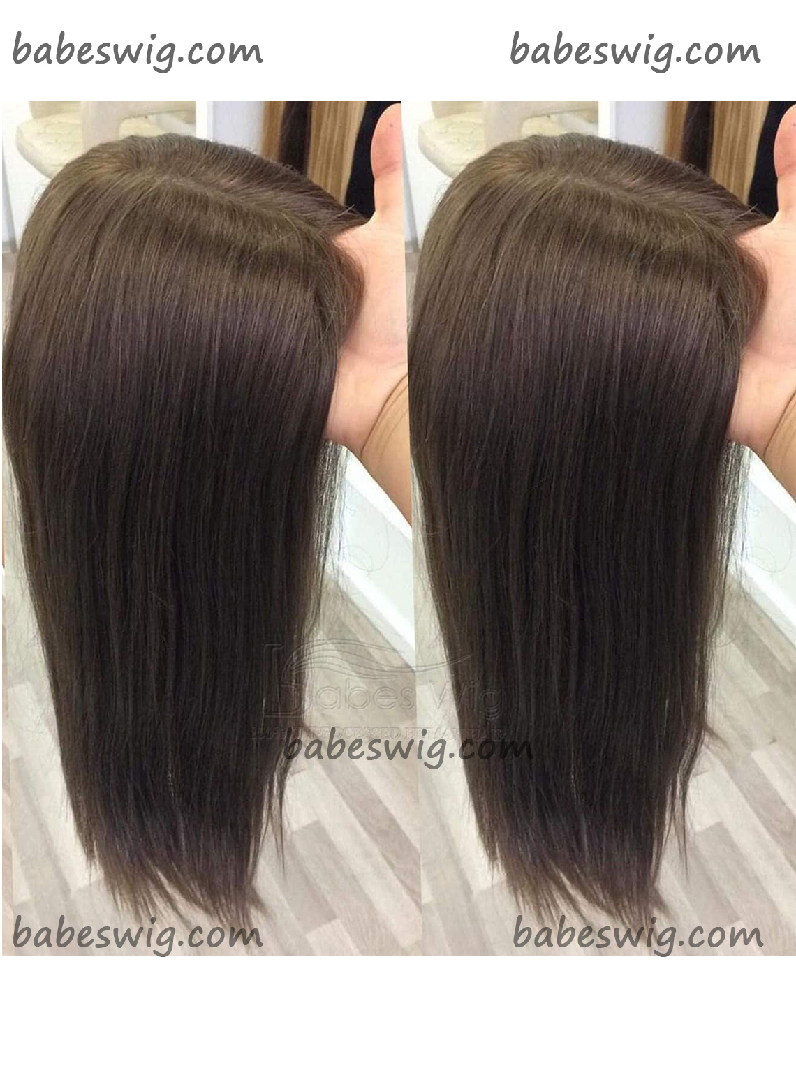 Hair Topper Dark Brown 5x6” Silk Top Human Hair Toppers Natural Look & Volume-BabesWIG