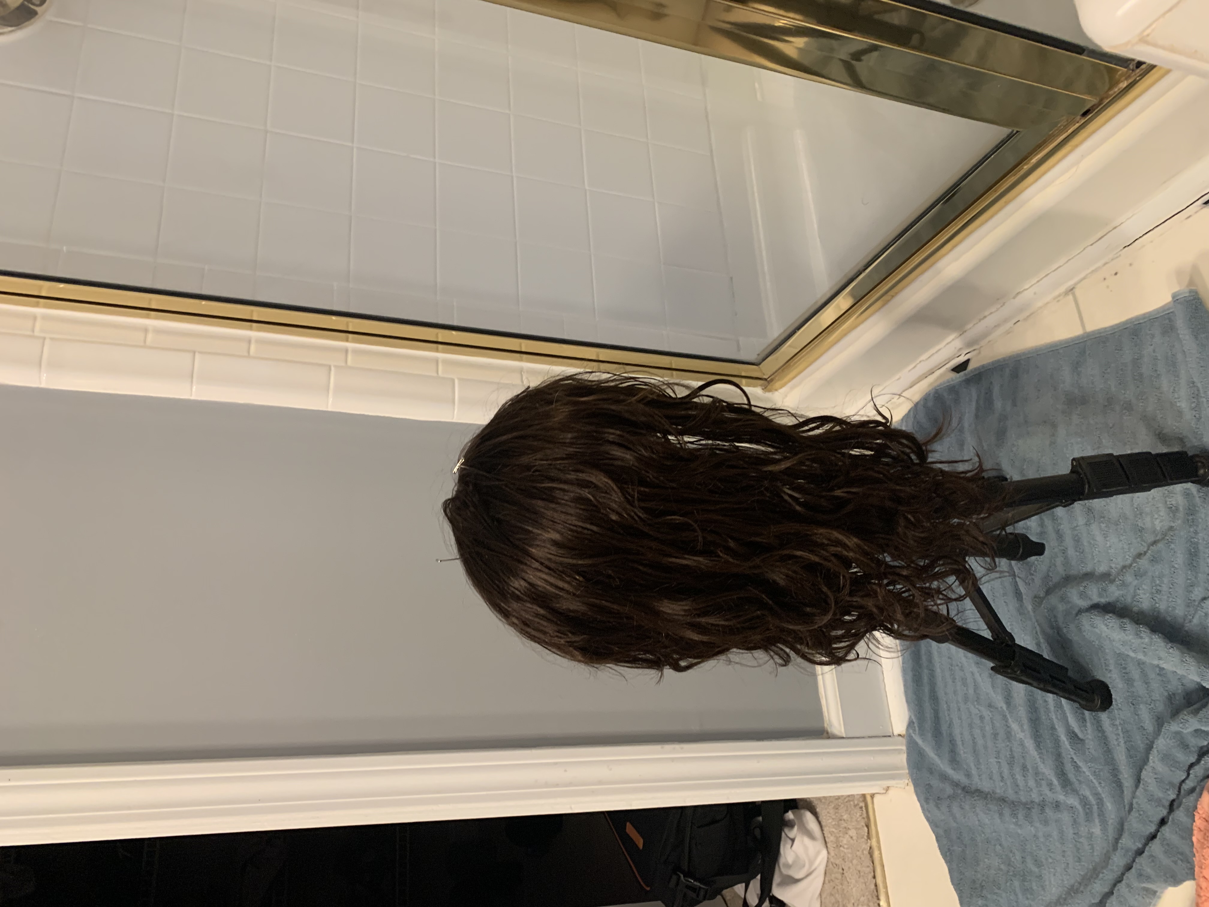 Dark Brown Wavy Human Hair Glueless Silk top lace front wig-BabesWIG