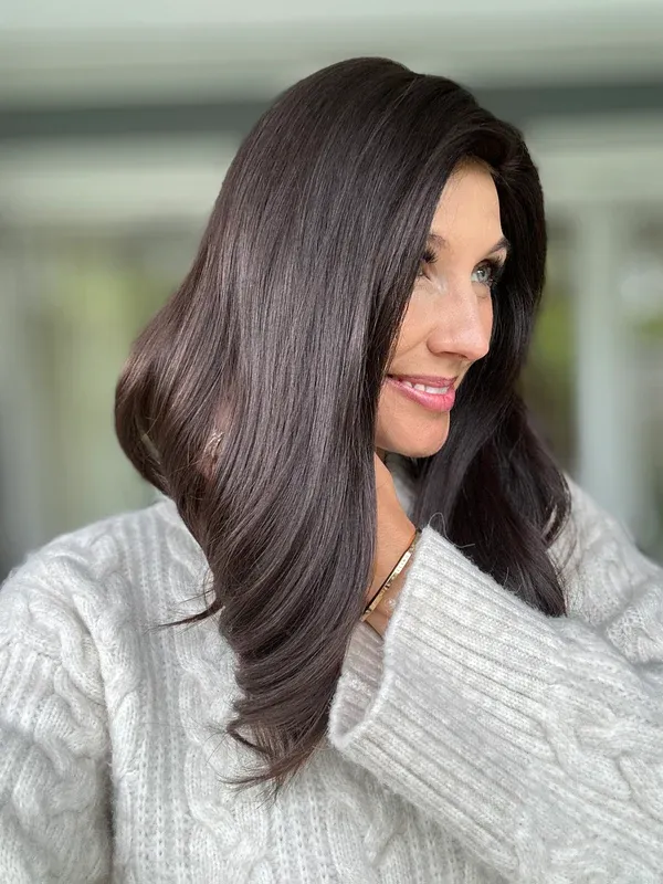  9*9 Silk Top Human Hair Topper Darkest Brown Straight Wavy Best Virgin Hair Silk Base Toppers for Women-BabesWIG