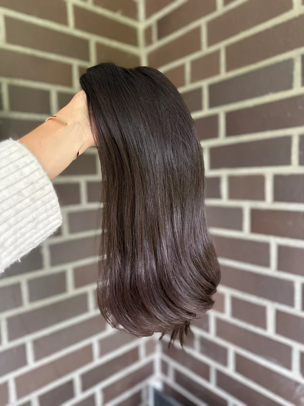  9*9 Silk Top Human Hair Topper Darkest Brown Straight Wavy Best Virgin Hair Silk Base Toppers for Women-BabesWIG