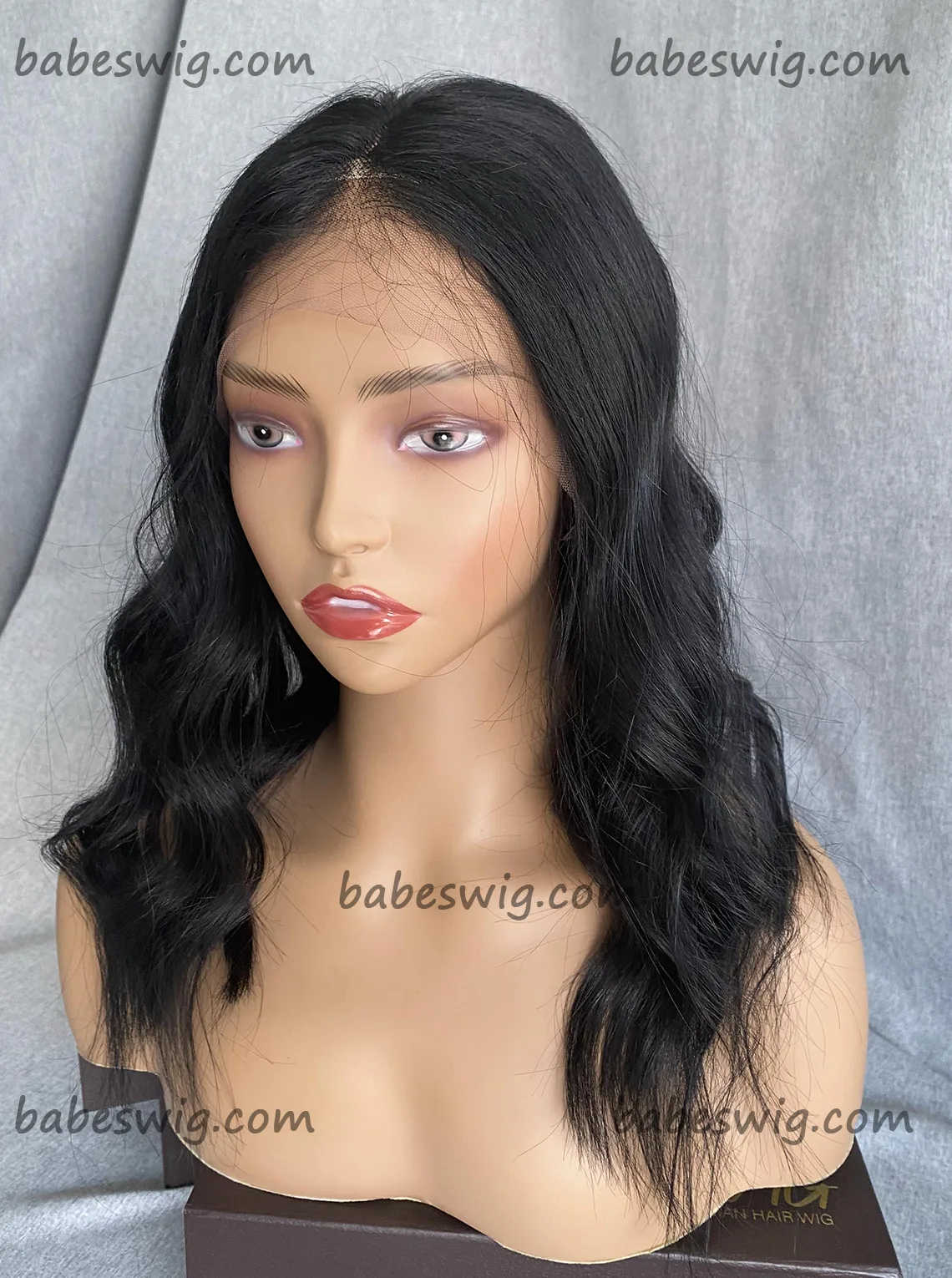 Jet Black Wavy Human Hair Glueless Full Lace & Silk Top Wigs Online Store