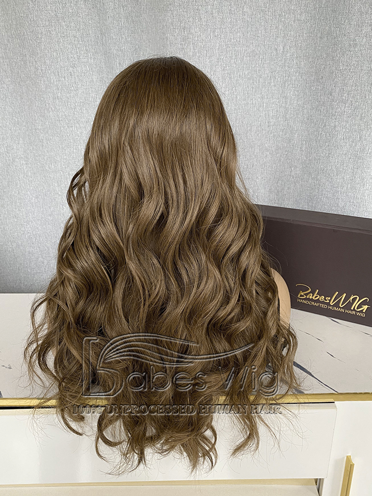 Light Ash Brown 100% Remy Human hair 13*6 Lace Front Wig Wavy Hair Wigs