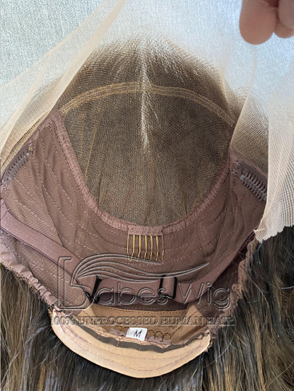 Luxury Wig Long Soft Striaght Light Brown Human Hair Glueless Lace Front Wig For Sale