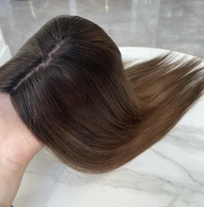 Ombre Color Human Hair Toppers for Women with Thinning Crown Hair Toupee Hairpieces 5x6"-BabesWIG