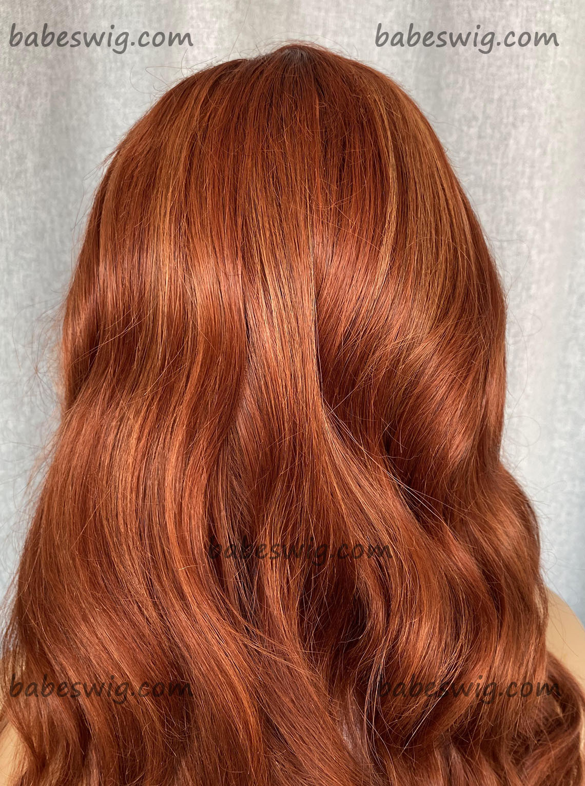 Red Human Hair Wig in Balayage Ginger Lace Front Wigs With Blonde Highlights