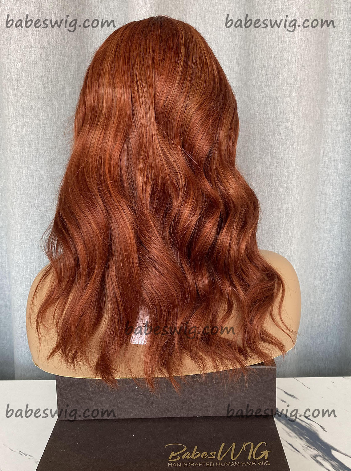 Red Human Hair Wig in Balayage Ginger Lace Front Wigs With Blonde Highlights