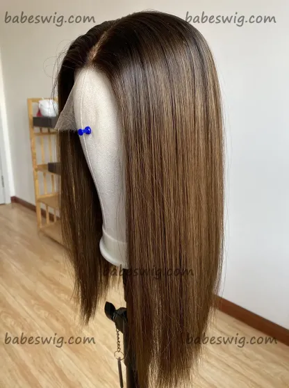 Remy European Brunette Bobshell Real Human Hair Wigs for sale