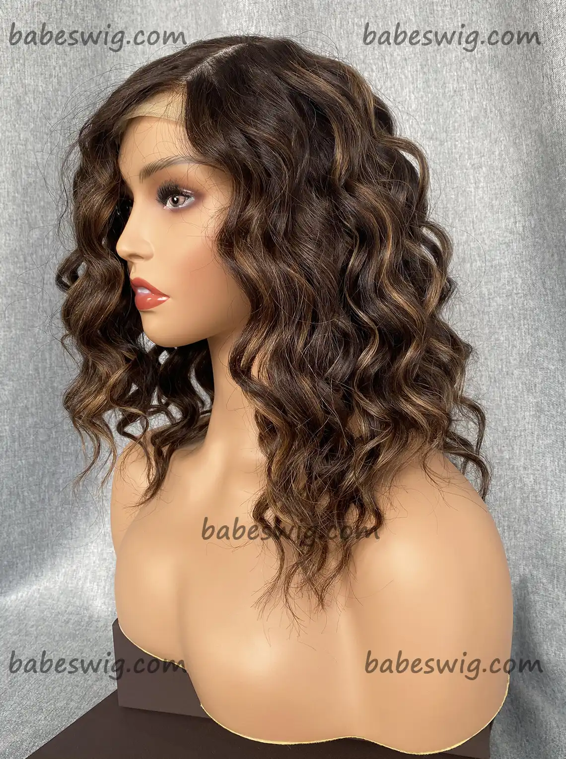 Real Human Hair Short Curly Bob Glueless Lace Front Wigs