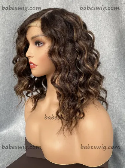 Real Human Hair Short Curly Bob Glueless Lace Front Wigs