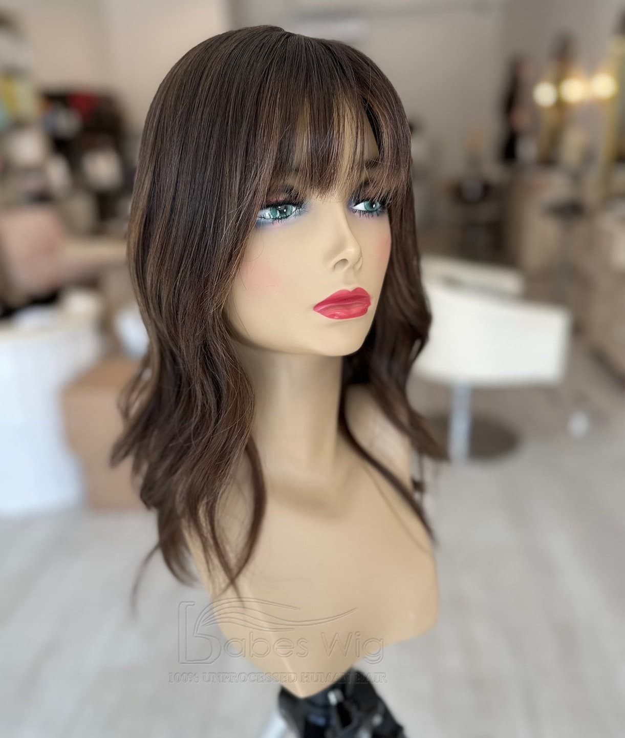 Highlights Brown Human Hair Toppers for Women with Thinning Crown Hair Toupee Hairpiece 5x6"-BabesWIG