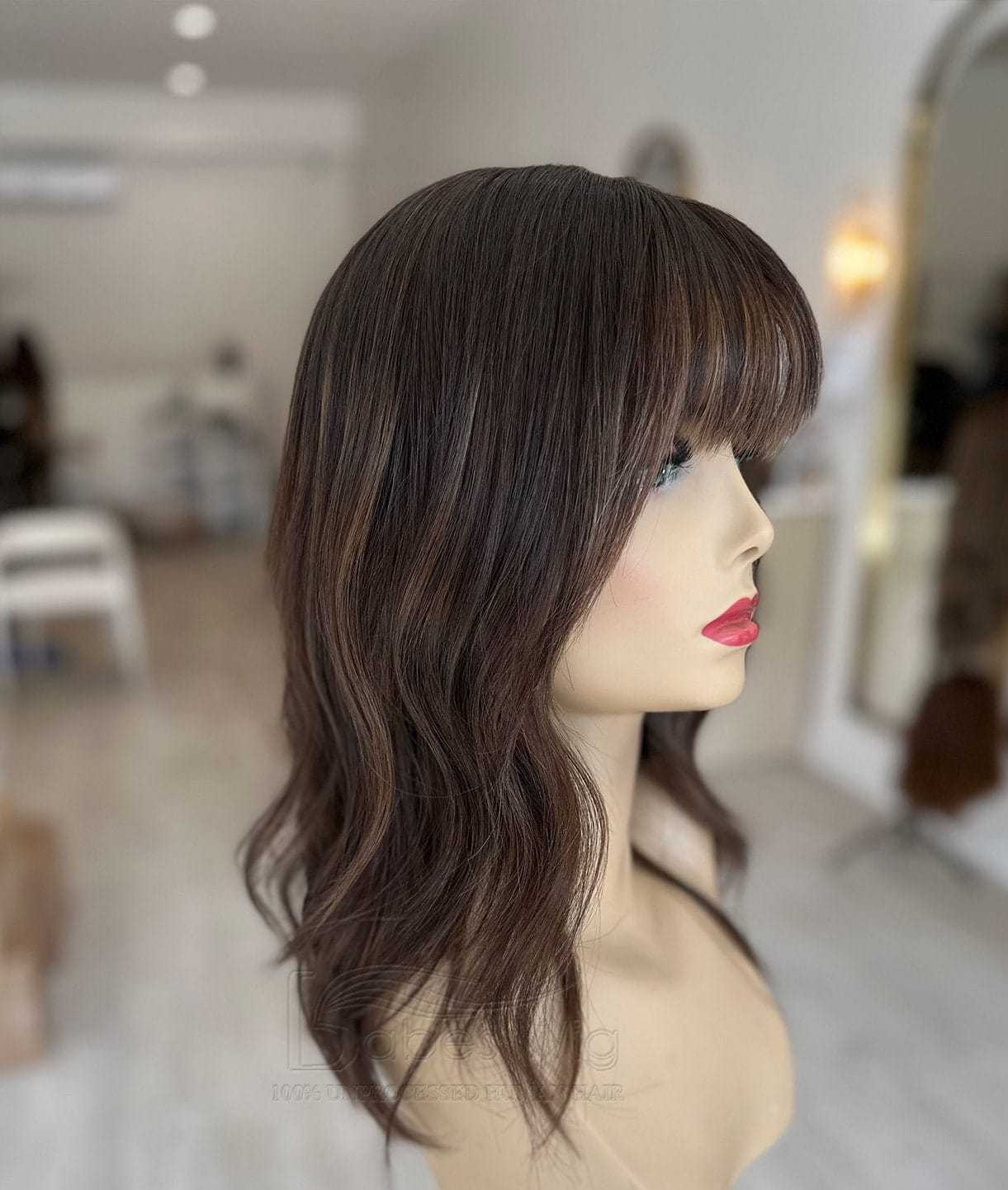 Highlights Brown Human Hair Toppers for Women with Thinning Crown Hair Toupee Hairpiece 5x6"-BabesWIG