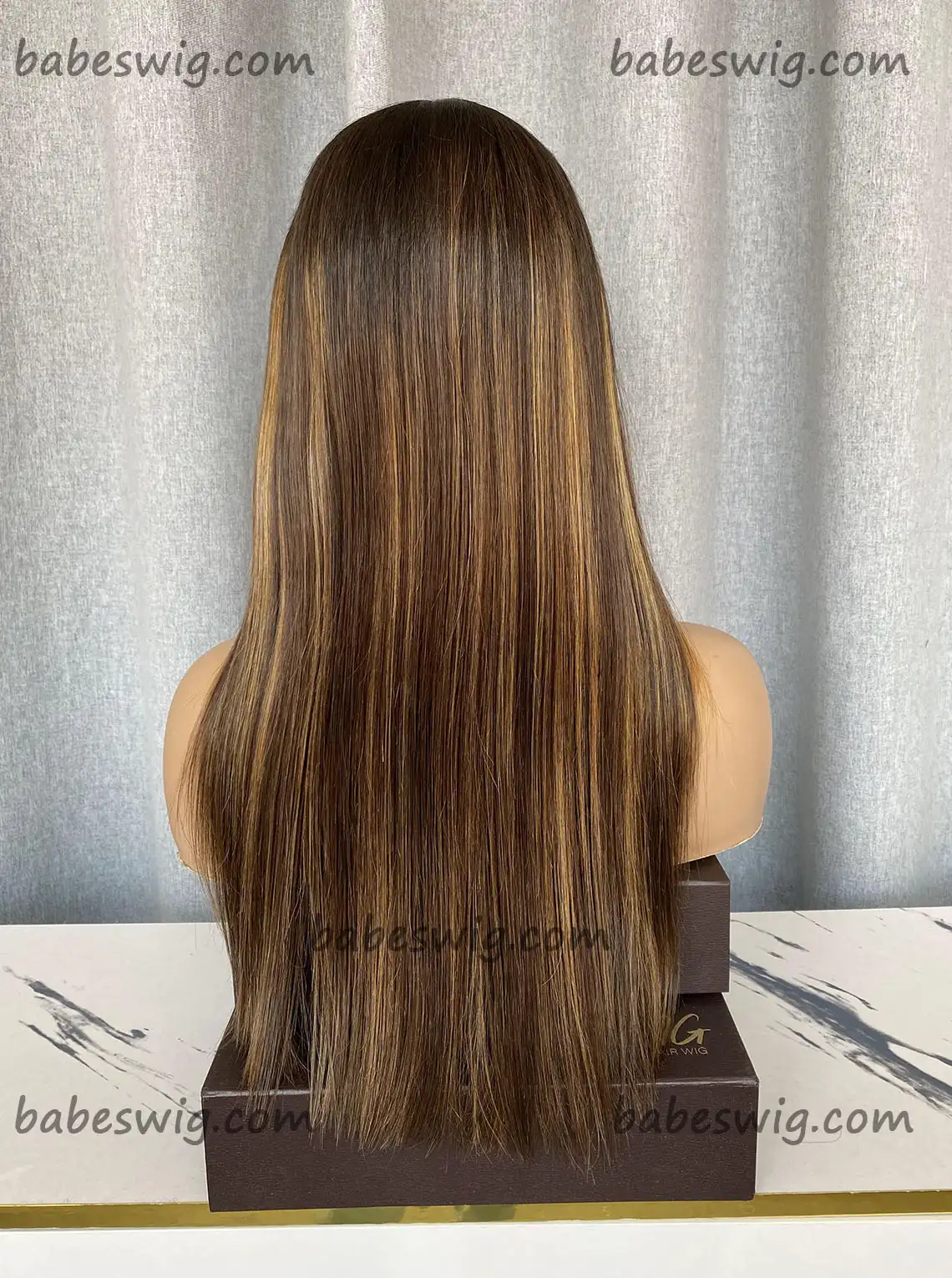 Silky Straight Blonde Highlights 100% Brazlian Human Hair Silk Top Lace Front Wigs For Women Glueless Wigs-BabesWIG