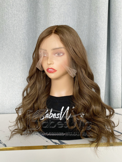 Light Ash Brown Human Hair Glueless Lace Front Wigs With Pre-plucked Natural Hairline