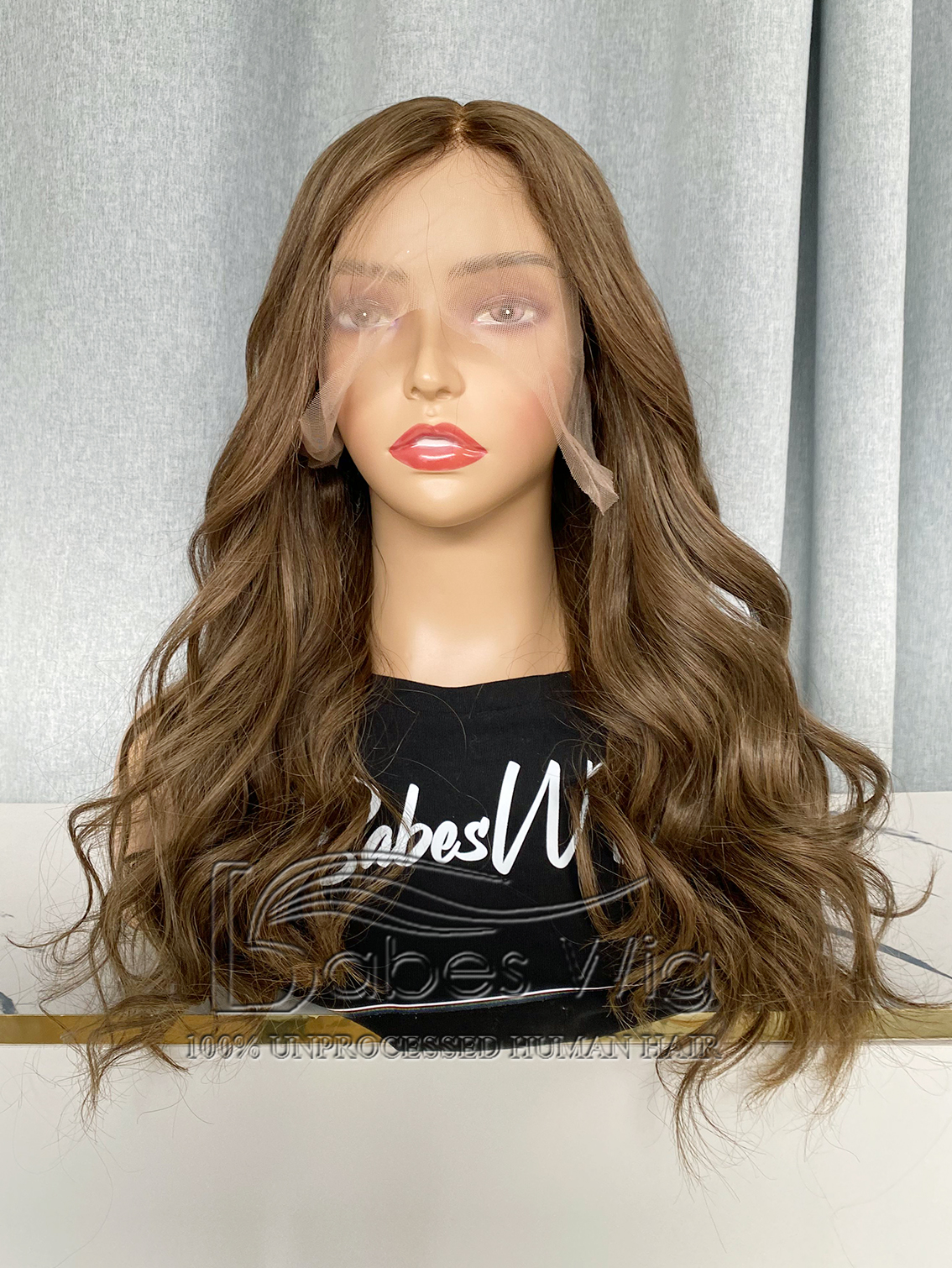 Light Ash Brown Human Hair Glueless Lace Front Wigs With Pre-plucked Natural Hairline
