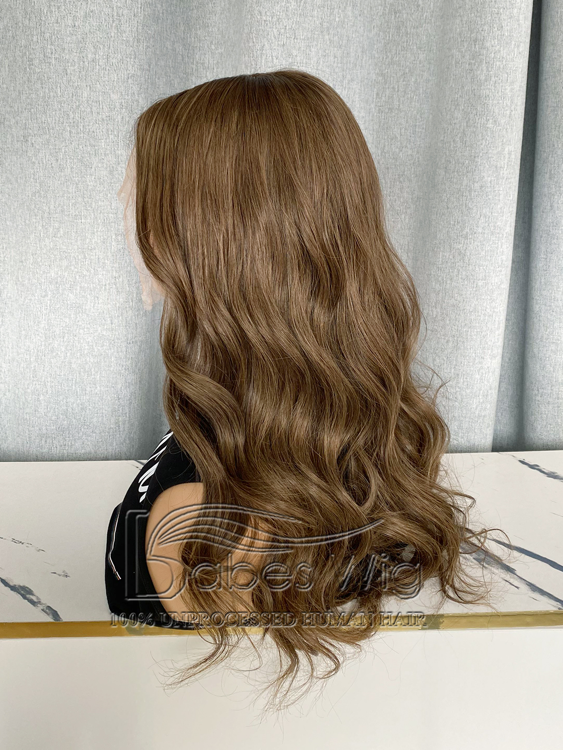 Light Ash Brown Human Hair Glueless Lace Front Wigs With Pre-plucked Natural Hairline