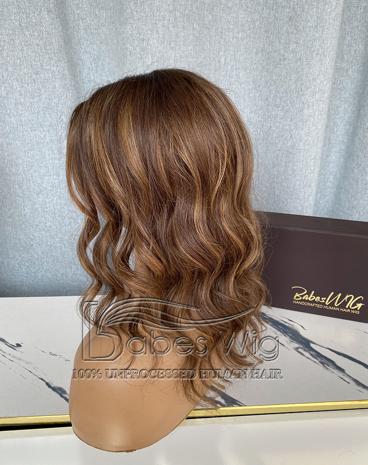 Custom 9*9 cap topper custom balayage color 150% density