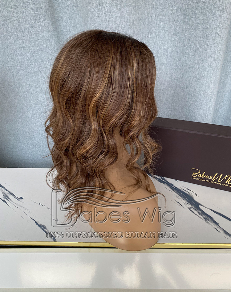 Custom 9*9 cap topper custom balayage color 150% density