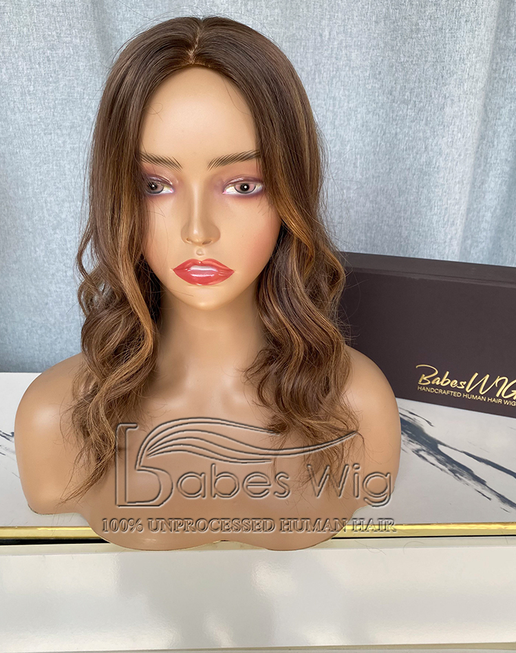 Custom 9*9 cap topper custom balayage color 150% density