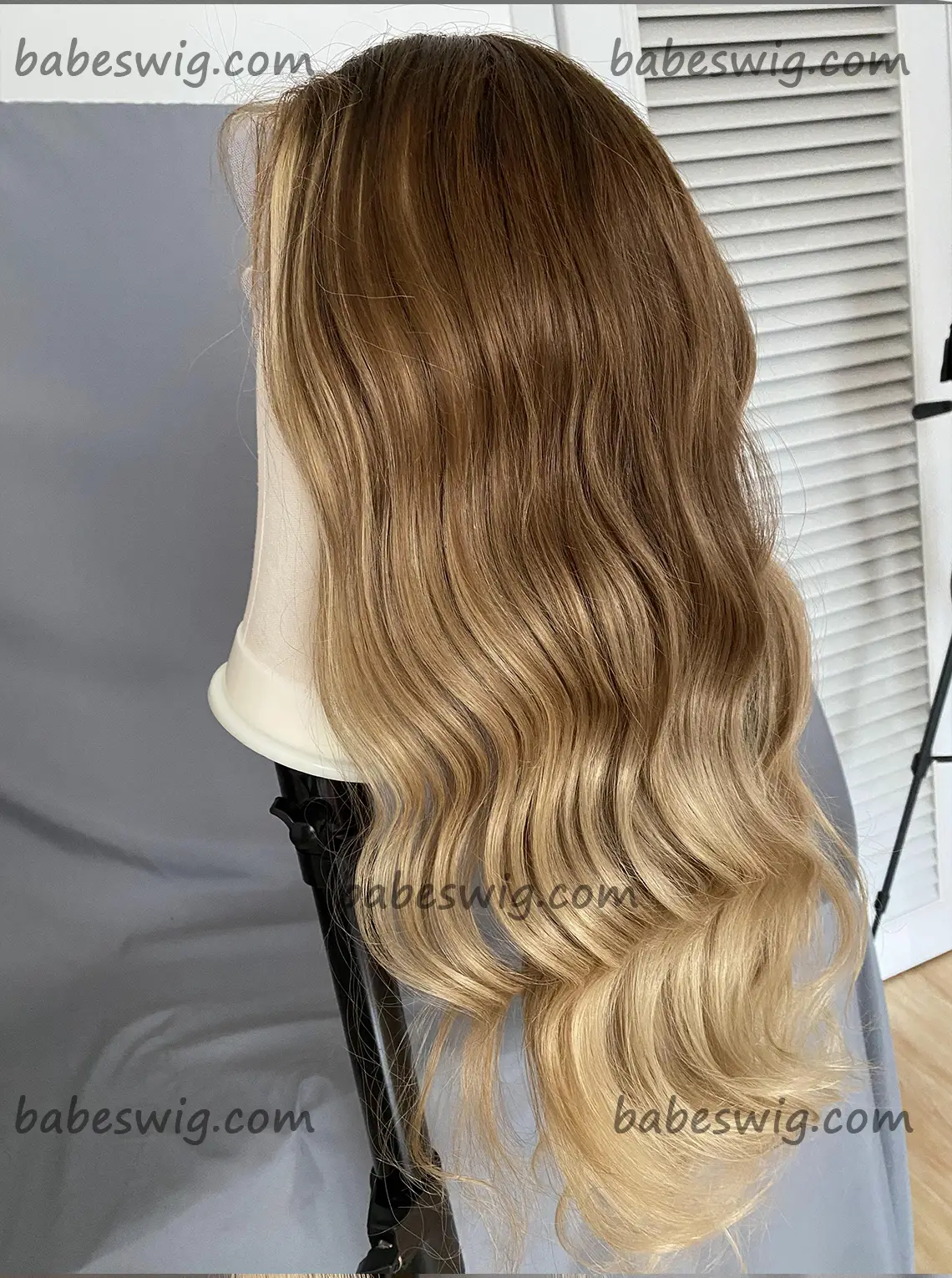 Brown Blonde Balayage Human Hair 13x6 HD Lace Front Wigs With Money Piece-BabesWIG