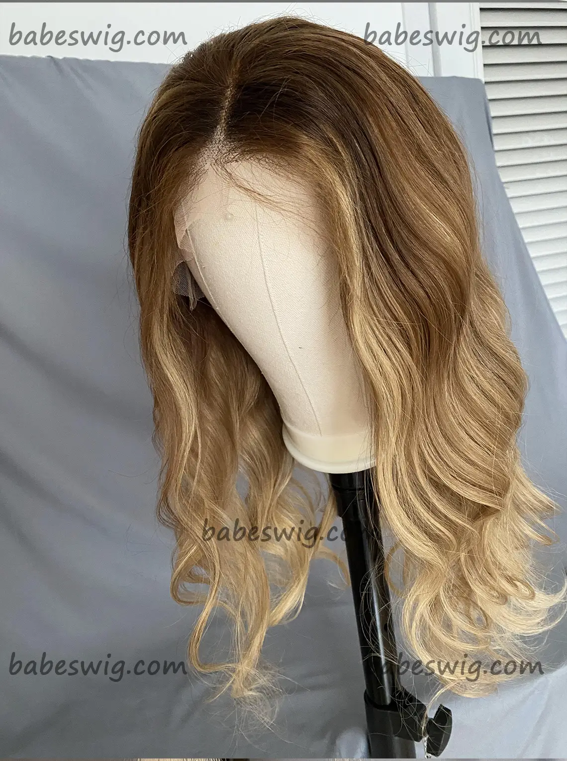 Brown Blonde Balayage Human Hair 13x6 HD Lace Front Wigs With Money Piece-BabesWIG
