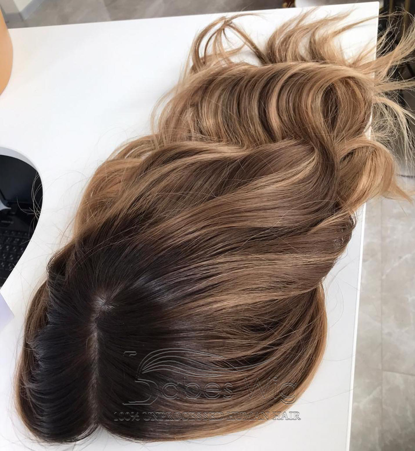 9x9 Cap Balayage Wavy Human Hair Topper Best 100% Remy Human Hair Silk Top Topper for Women