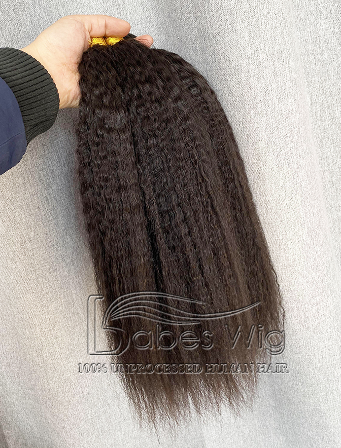 100% human hair braiding hair kinky straight bulk hair for braiding