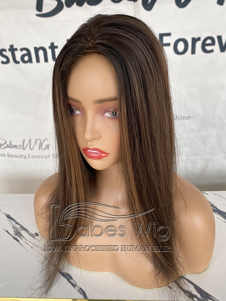 Ready to ship, 5x6 Topper 100% Human Hair Silk Top Topper, Clip on hair topper for Women Crown Hair Toupee Hairpiece-BabesWIG