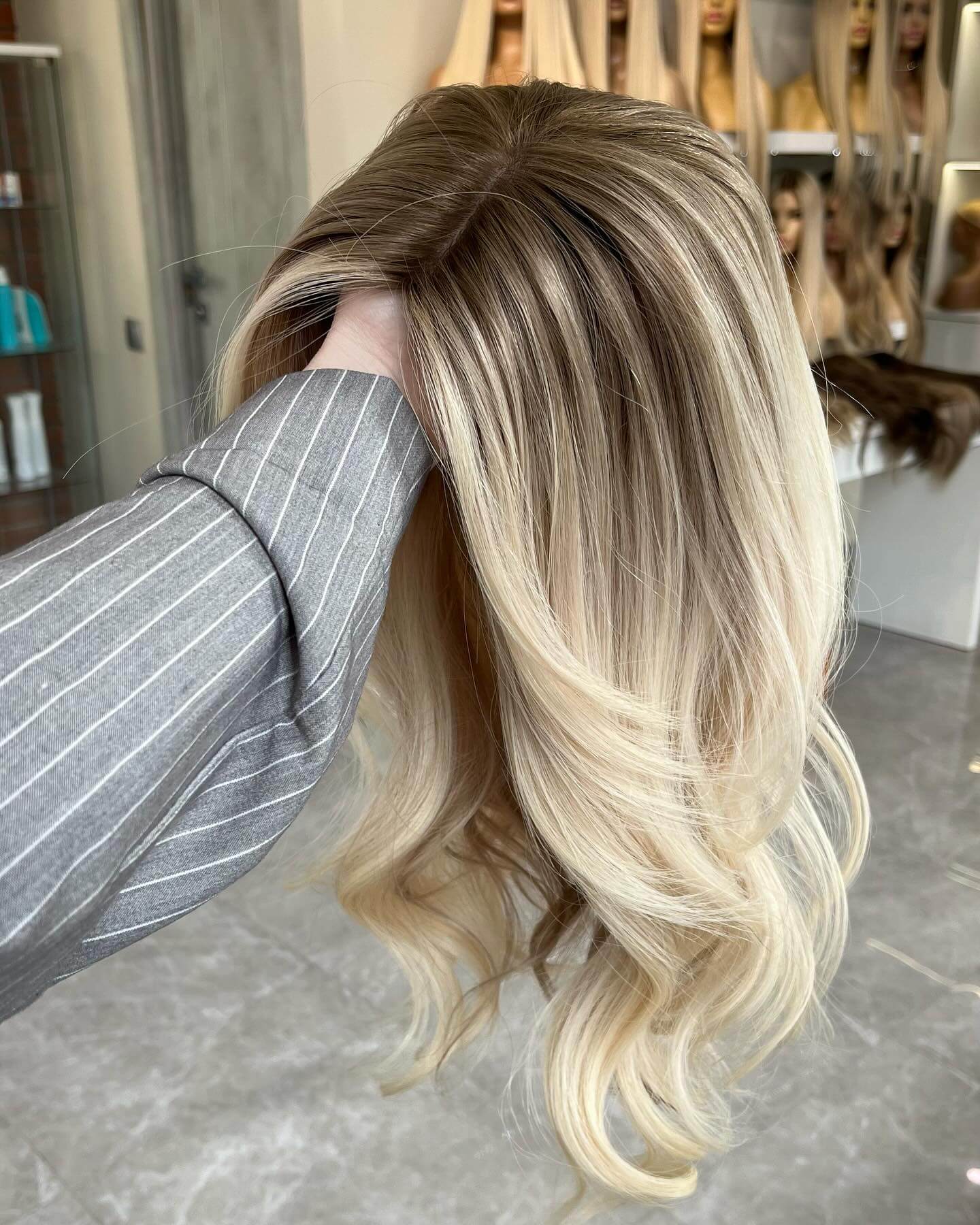 9*9 Silk Top Human Hair Topper Best Virgin Hair Ombre Light Brown/Blonde Silk Base Toppers for Women