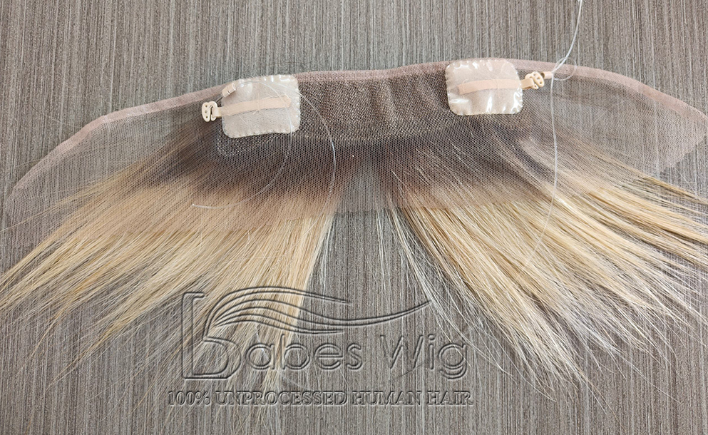 Ultra Breathable Full Lace Real Human Hair Hairline Topper with Layers | halo Metallic Wire
