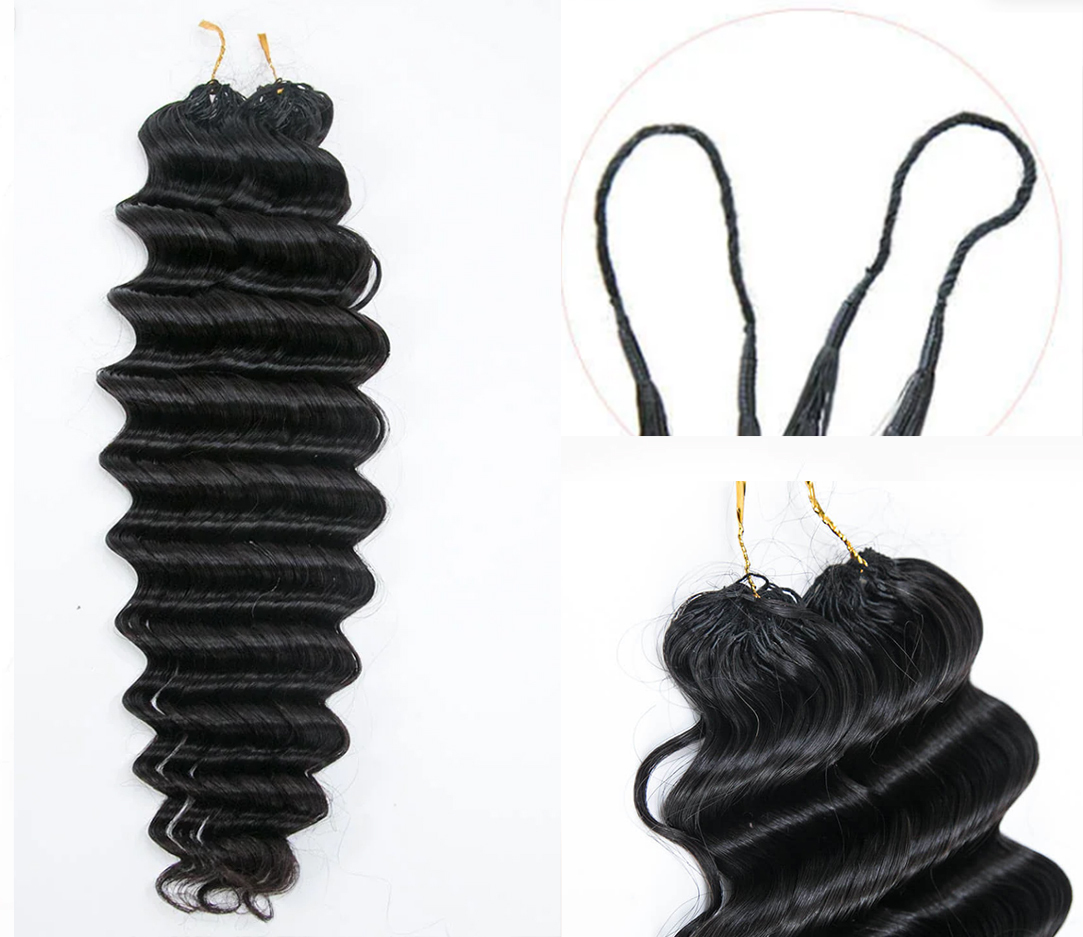 Human Crochet Hair deep Wave Natural Color