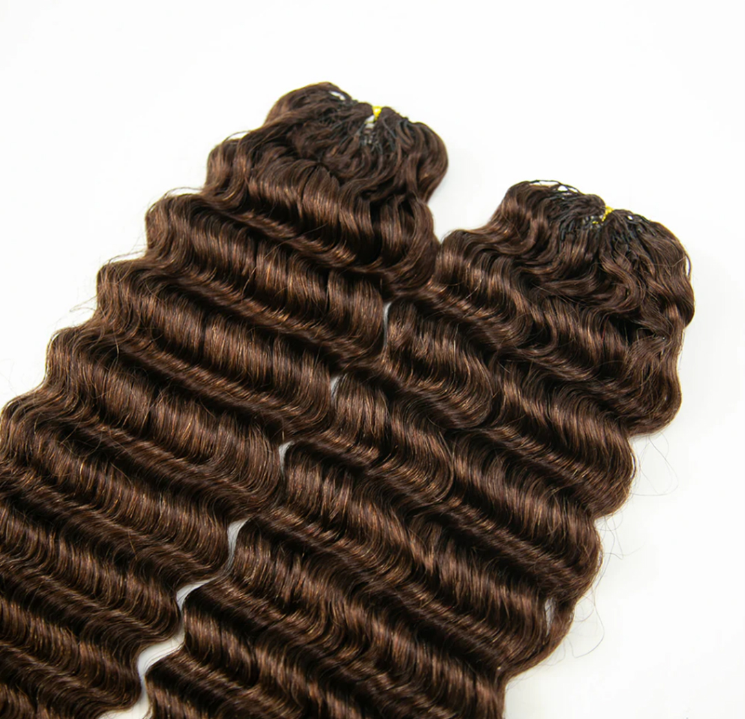 #4 Brown Deep Wave Lightweight Crochet Human Hair