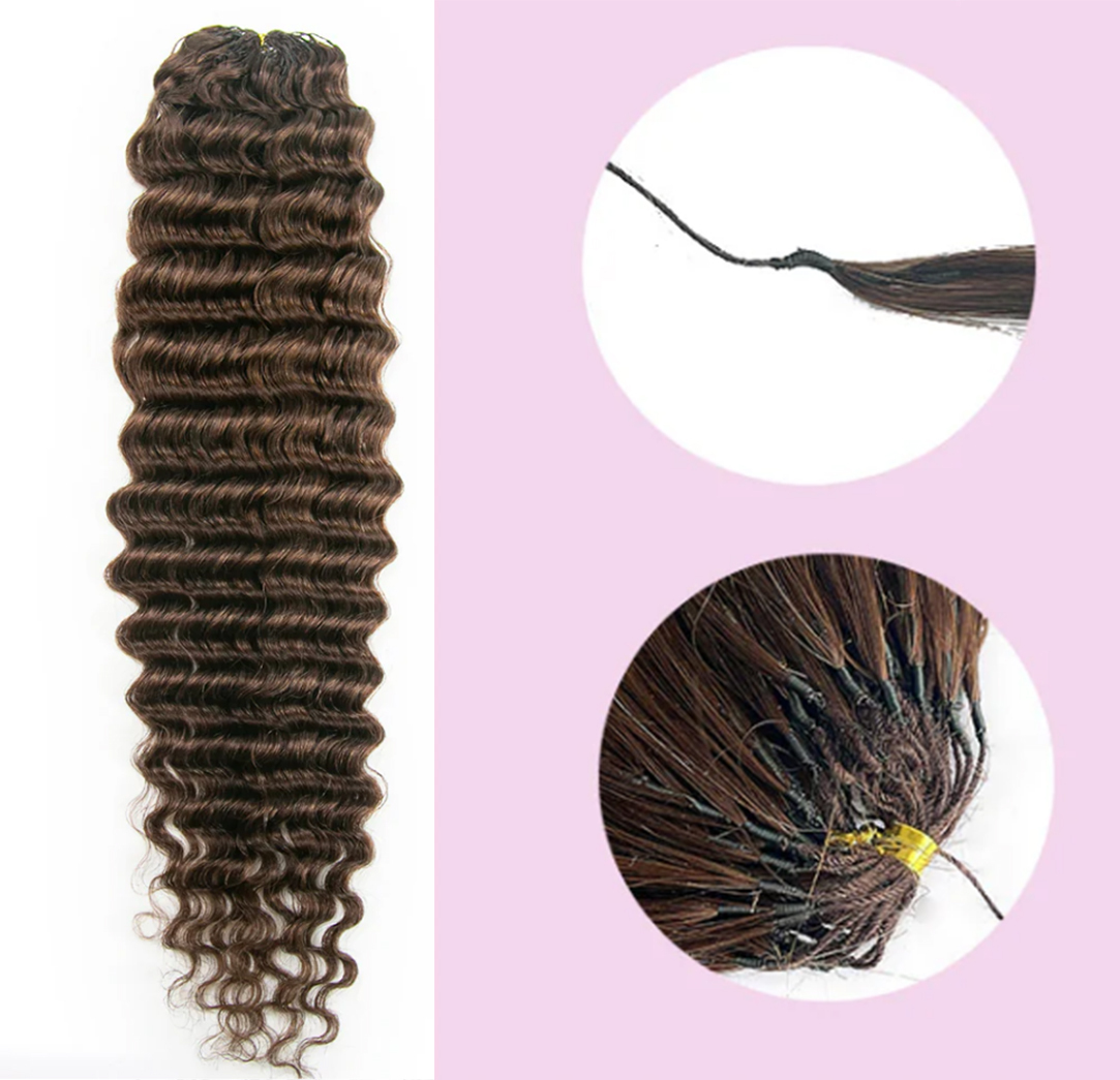 #4 Brown Deep Wave Lightweight Crochet Human Hair